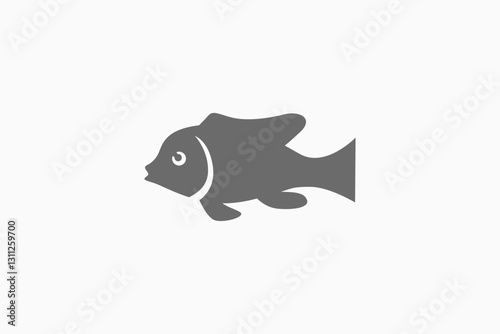 Simple black fish silhouette logo