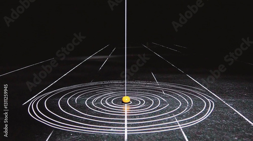 A striking white laser beam cuts through a deep black background, creating a futuristic and high-contrast visual effect.