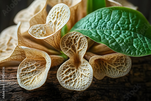 A close-up of Piper methysticum (kava) plant, detailed and natural, cultural theme