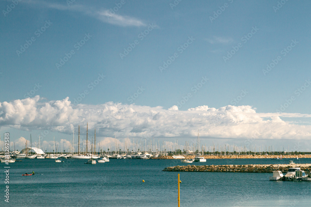 Fototapeta premium Marina Under Cloudy Skies