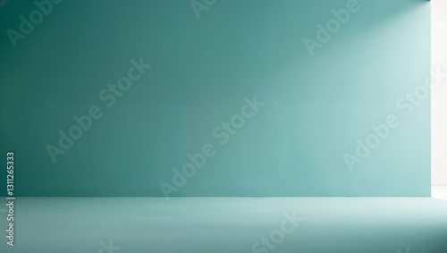 Teal dream: empty studio background offers serene space for product shots.