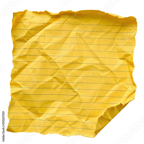Yellow ripped paper isolated on a transparent background