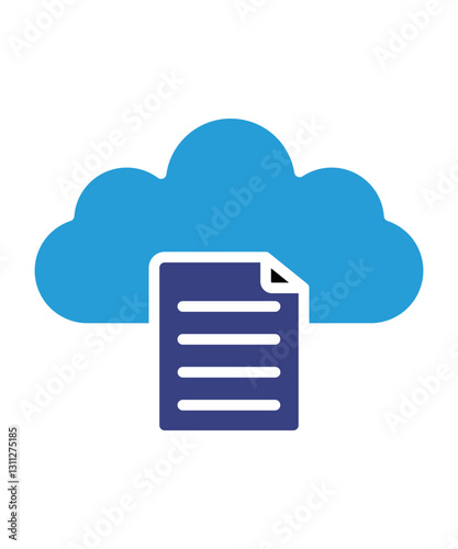 Cloud document icon with two tone