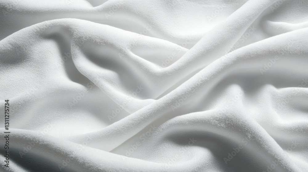 Obraz premium Hotel towel artfully folded in luxurious white fabric for a serene experience Generative AI