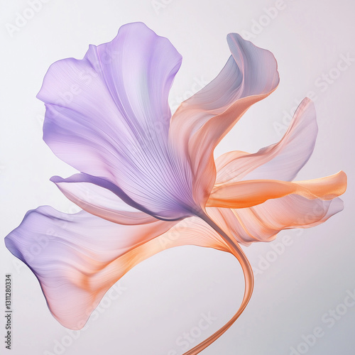 Pastel Gradient Flower Petal on Light White Background – Soft and Elegant Color Transition in a Minimalist Floral Aesthetic