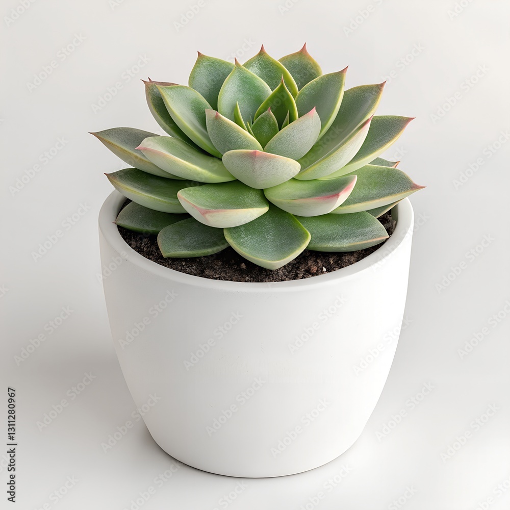 Echeveria Succulent in White Pot Echeveria Succulent in White Pot