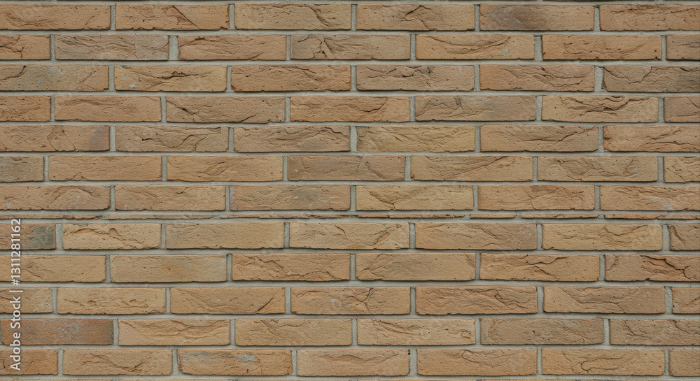 Obraz premium A full frame close-up showcases a brick wall with a clean, neutral aesthetic.
