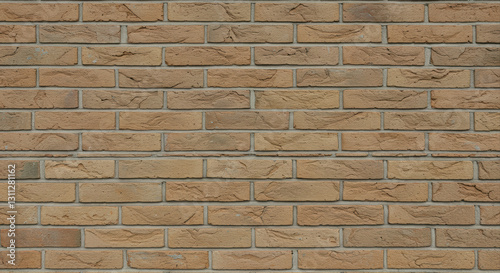 A full frame close-up showcases a brick wall with a clean  neutral aesthetic.