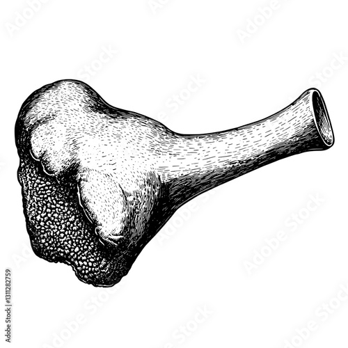 Engraved illustration showcasing a unique and artistic tobacco pipe design for tattoo and packaging inspiration