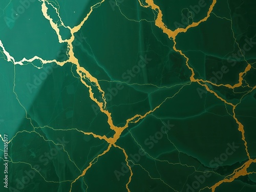Green Gold Marble Texture Background
