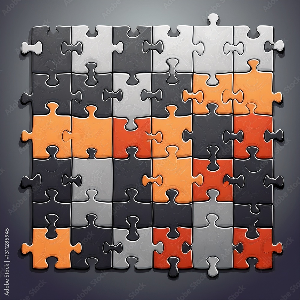 Realistic jigsaw puzzle pieces. Generated image Realistic jigsaw puzzle pieces. Generated image