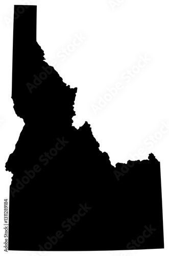 Idaho state silhouette map in black color