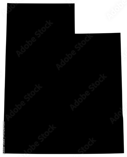 Utah state silhouette map in black color