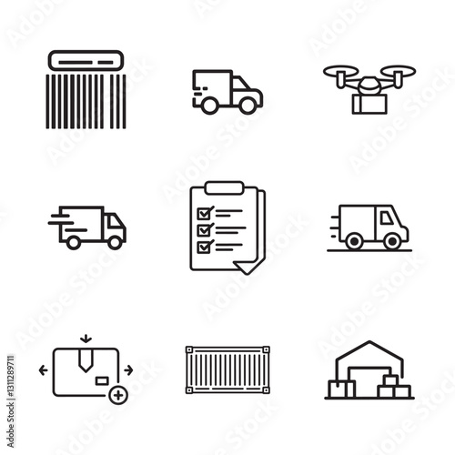 Logistics and Delivery Icons set. Editable vector icon. Perfect for web and app interfaces, presentations, info graphics, etc. 
