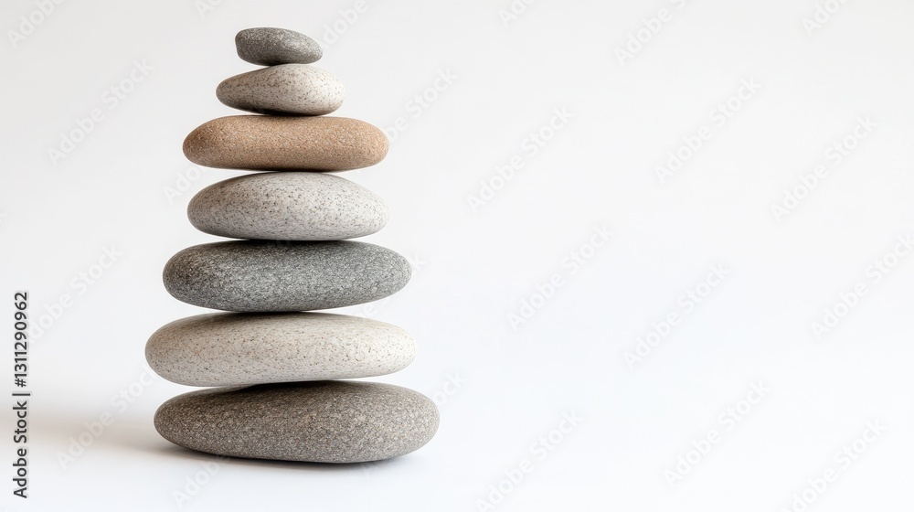 Stacked Stones: A serene arrangement of smooth stones, carefully balanced atop each other, symbolizing balance, harmony, and mindfulness. Stacked Stones: A serene arrangement of smooth stones, carefully balanced atop each other, symbolizing balance, harmony, and mindfulness.