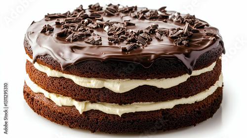 Obraz na płótnie Chocolate cake with cream filling w salonie