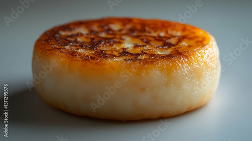 Obraz na płótnie Pan-seared cheese with golden crust w salonie