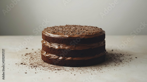 Obraz na płótnie Chocolate layer cake with frosting w salonie