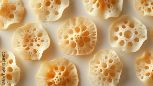 Obraz na płótnie Crispy lotus root chips w salonie