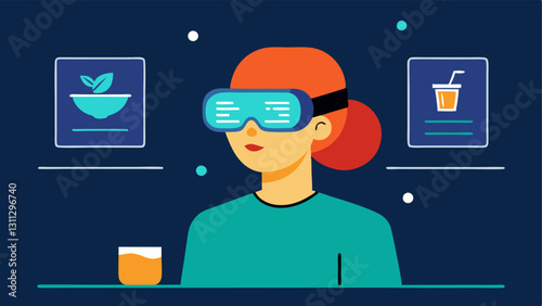 Traveling Scenario A scene depicting a user wearing the smart glasses while looking at a menu in a café with translations of the dish names appearing above the text.