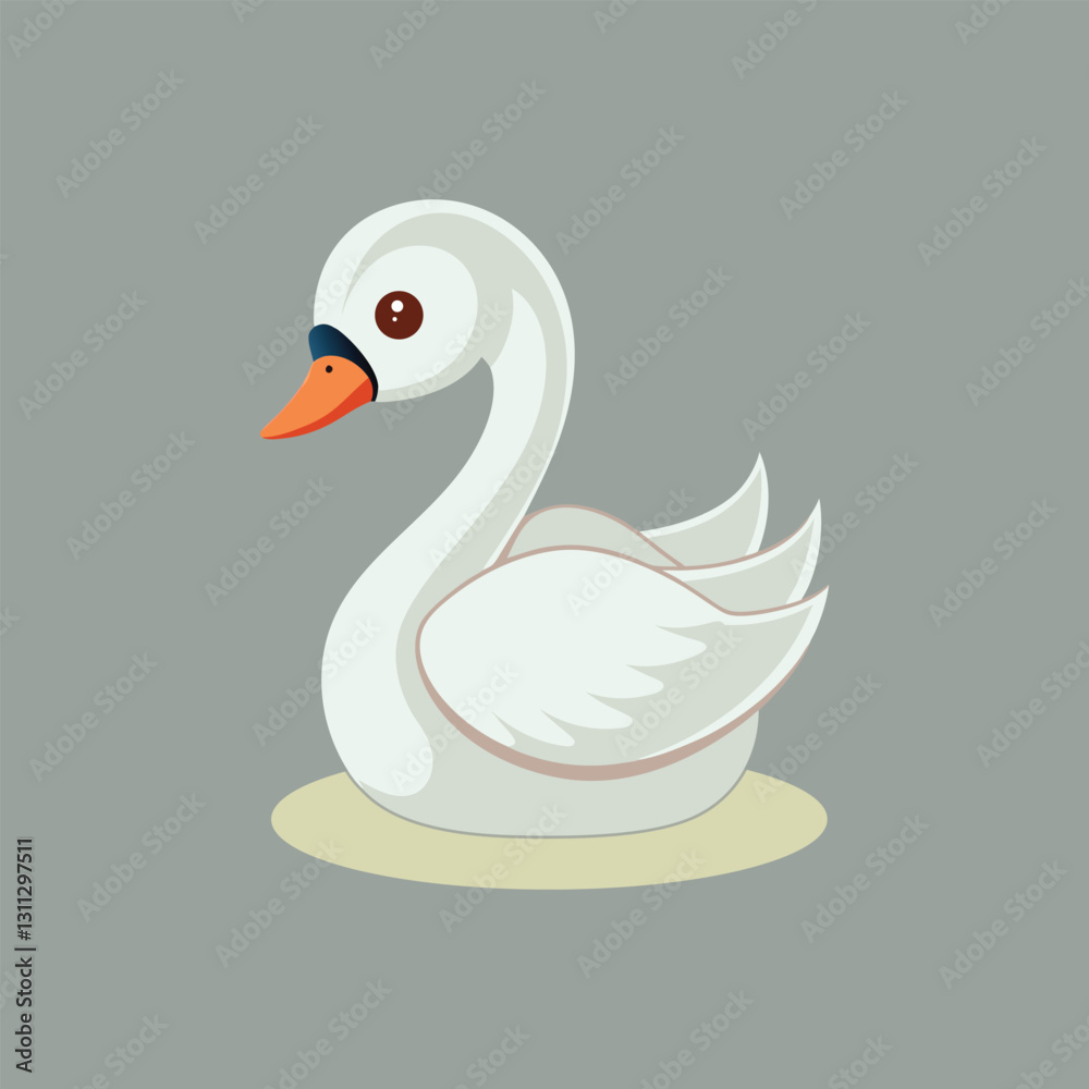 Fototapeta premium Charming Swan Whimsical Look
