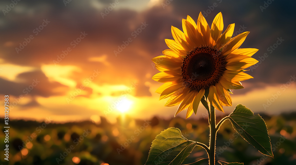 Obraz premium Sunflower at Sunset