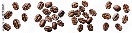 Wallpaper Mural Assortment of freshly roasted coffee beans in various shapes and sizes with rich brown color and aromatic scent displayed on a plain white background  Concept of gourmet caffeine beverage Torontodigital.ca