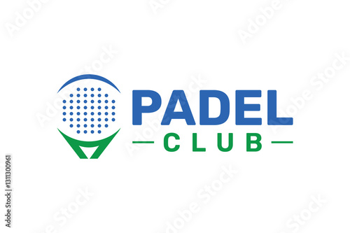Padel logo, padel racket and ball logo design vector