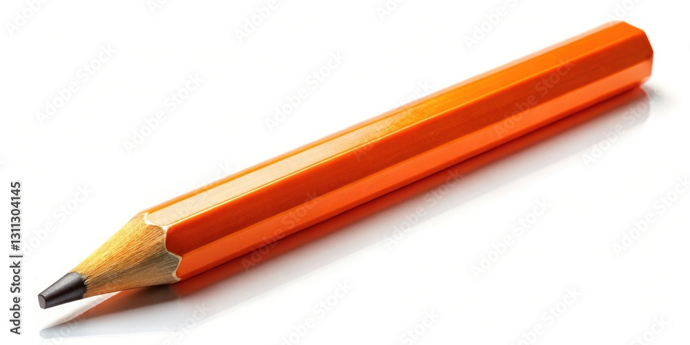 Diagonal Orange Pencil Back to School Stationery Note Paper Low Light Photography Diagonal Orange Pencil Back to School Stationery Note Paper Low Light Photography