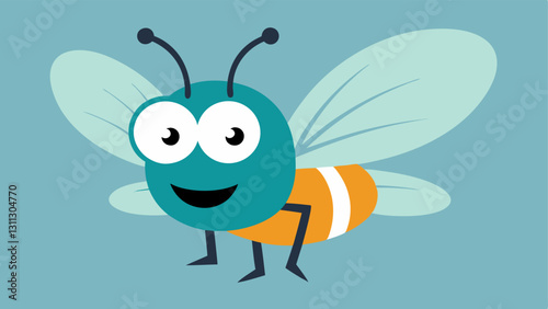 Wacky Insect Character Draw a cartoon insect like a beetle or a butterfly with exaggerated features such as oversized wings and a silly expression. The insect should have its head