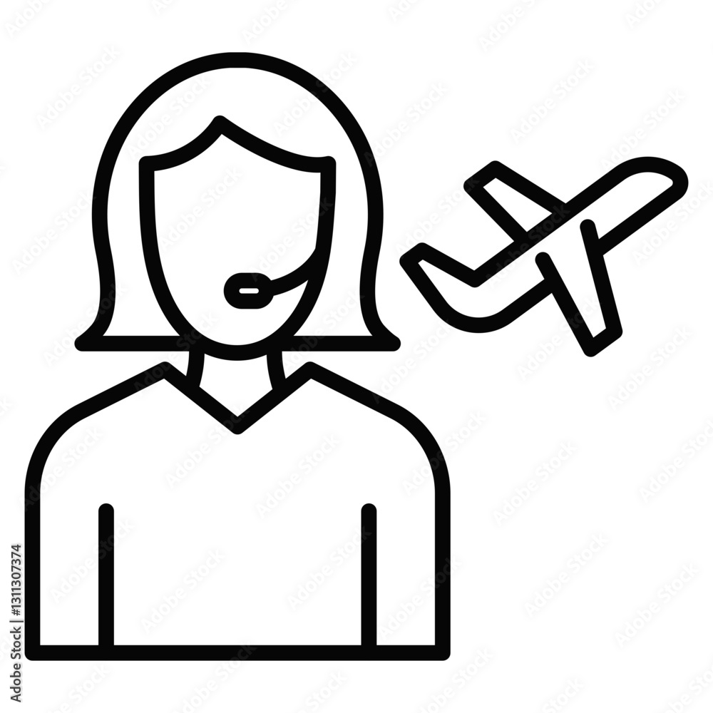 Obraz premium Travel Agent Female Icon