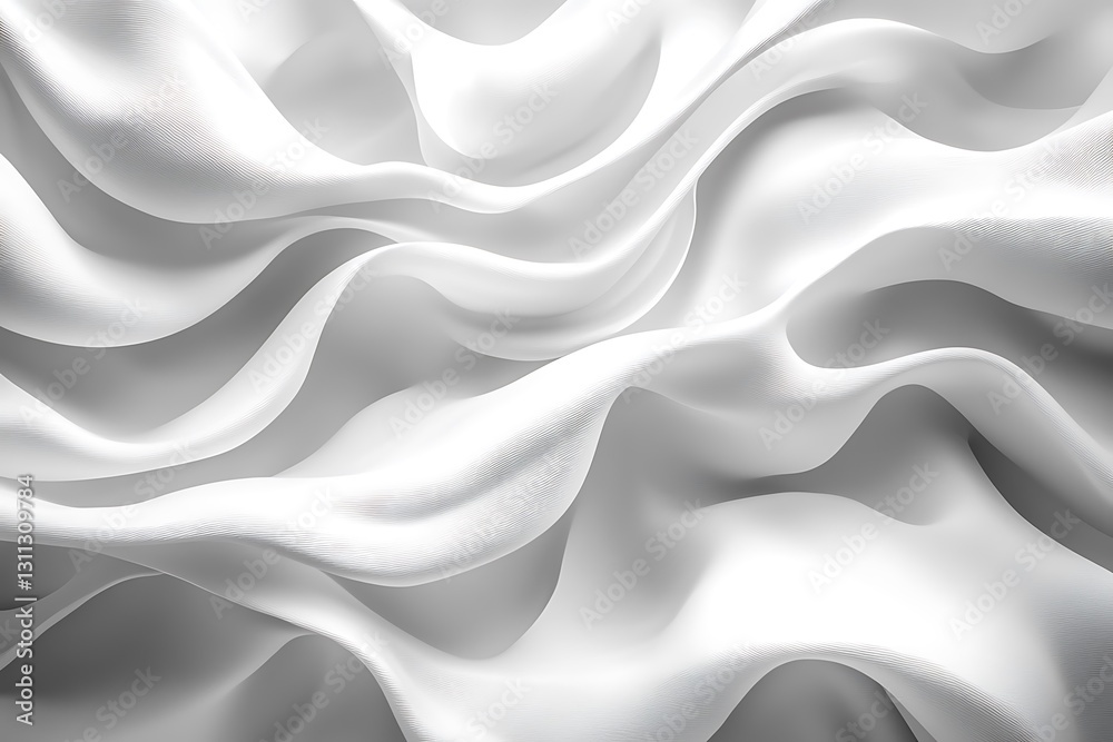 Fototapeta premium Abstract White Draped Fabric Texture Elegant Seamless Background for Design