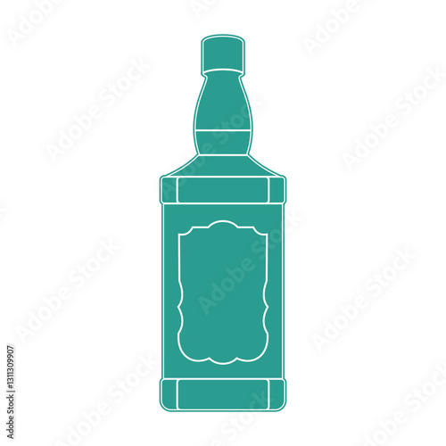 Green bottle isolated on white