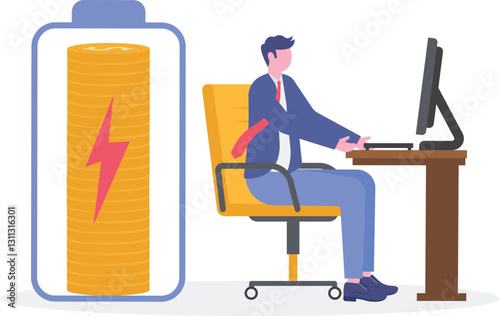 Social media illustration, business concept, web design

