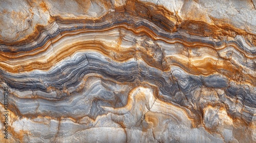 Wallpaper Mural Detailed close up view of layered rock with unique colors Torontodigital.ca