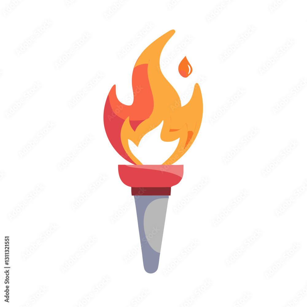 Flaming torch icon in flat style Flaming torch icon in flat style