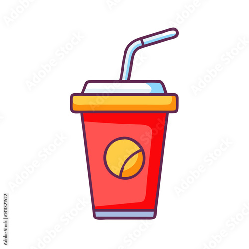 Red soda cup with straw illustration