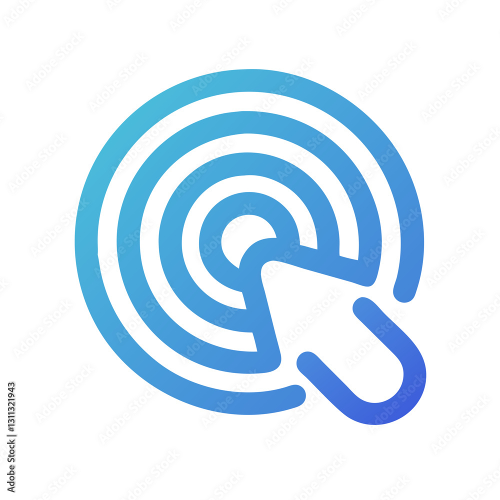 Blue circular touch gesture icon Blue circular touch gesture icon