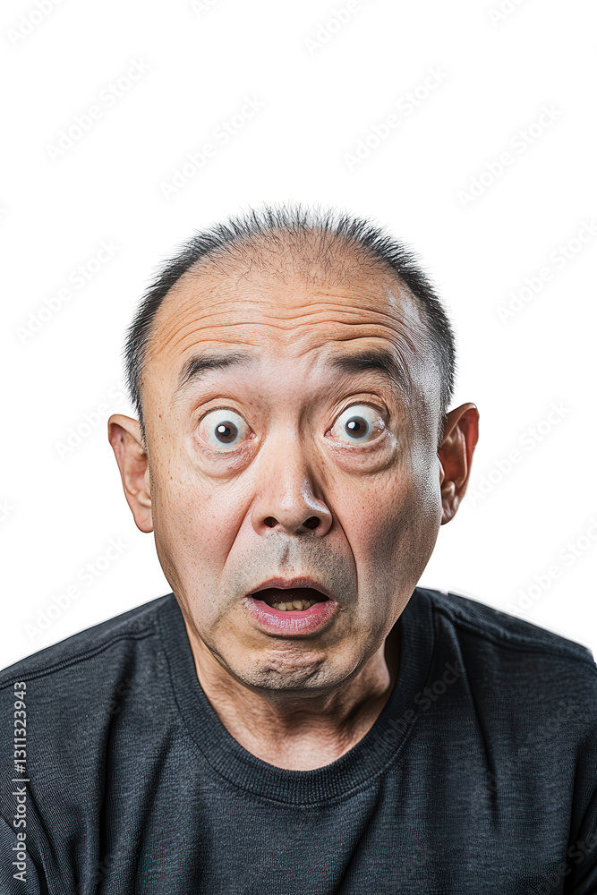 Surprised elderly man expressing shock with wide eyes, isolated on white background, emotional reaction, facial expressions, portrait photography, human emotions. Surprised elderly man expressing shock with wide eyes, isolated on white background, emotional reaction, facial expressions, portrait photography, human emotions.