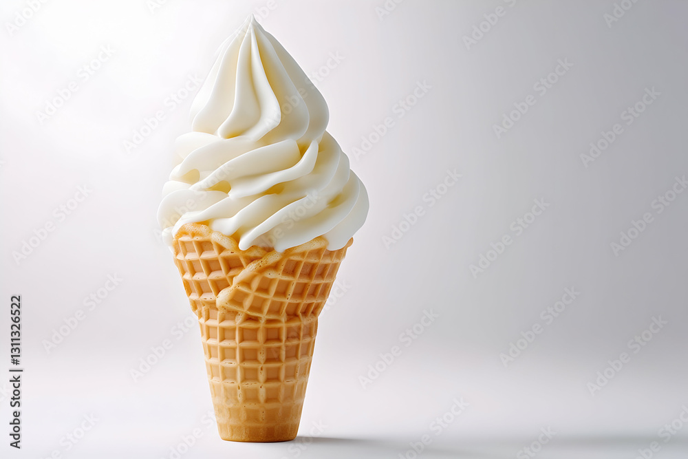 Swirled ice cream cone dessert isolated on a white background Swirled ice cream cone dessert isolated on a white background