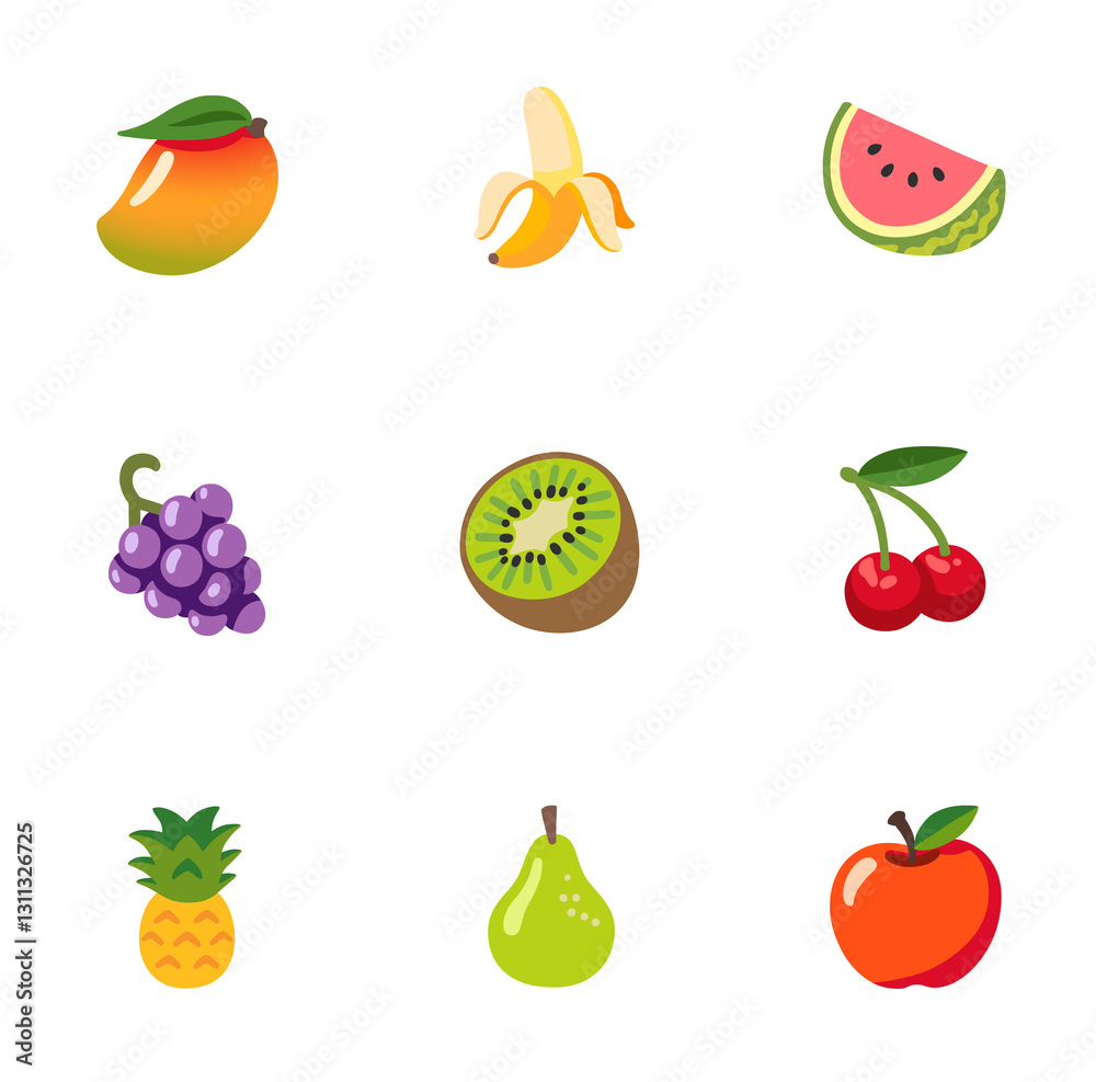 set of fruits set of fruits