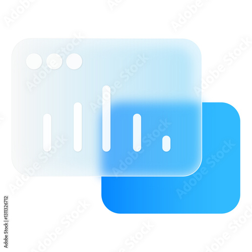 Chart Diagram Graphic Modern Glassmorphism UI Icon Sign and Symbol Design Illustrator