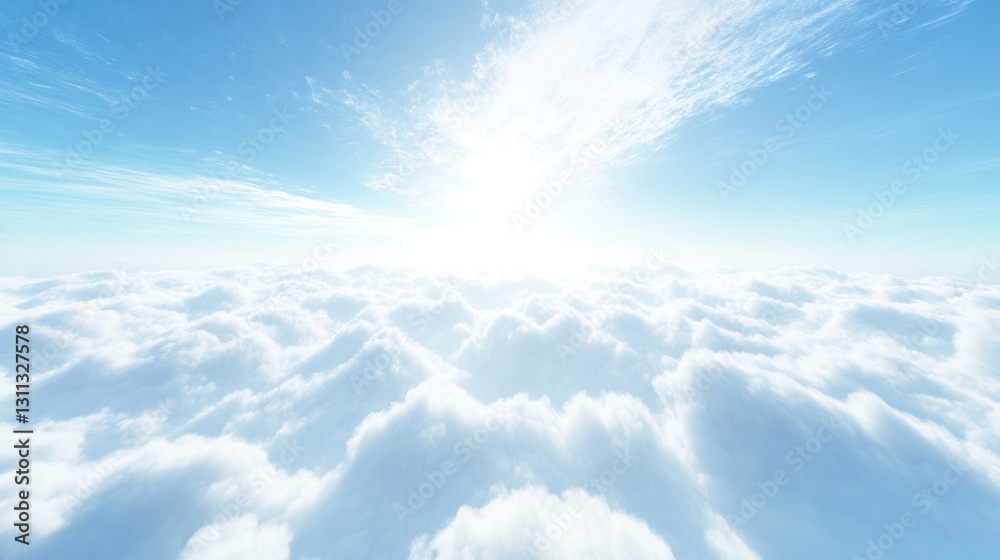 Fototapeta premium A bright view of fluffy clouds under a blue sky