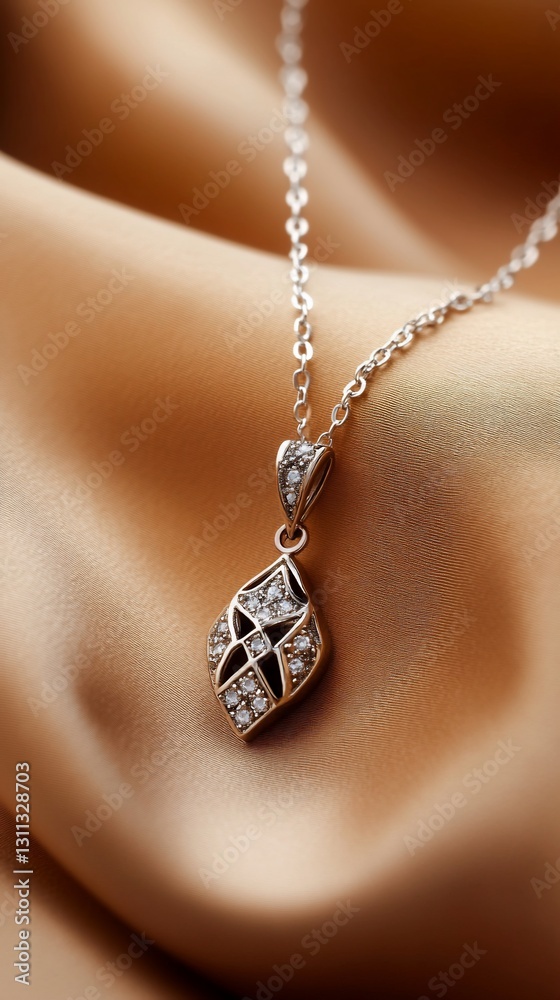 Naklejka premium Elegant Diamond Pendant Necklace Luxury Jewelry