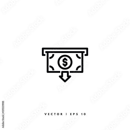 Cashout Icon. Editable Stroke