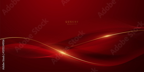Abstract background design modern red and gold geometric elements vector illustration