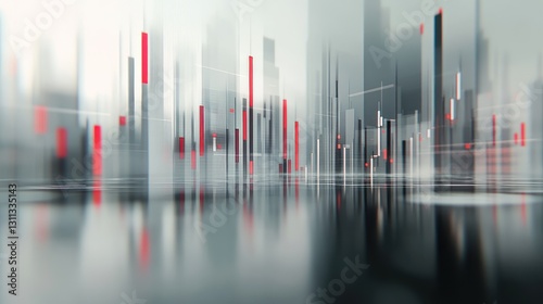 Abstract cityscape with data visualization
