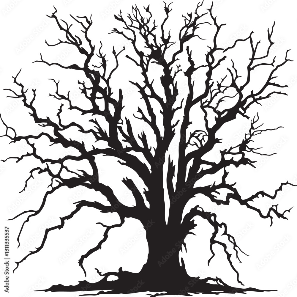 Obraz premium Abstract Dead Tree Silhouette Template