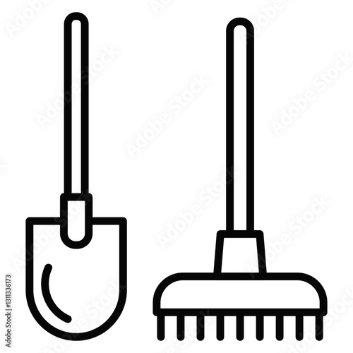 Rake And Hoe Icon