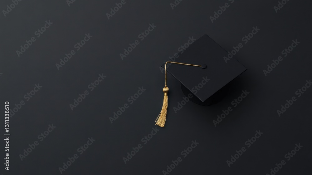 A graduation greeting card with elegant calligraphy and gold foil details